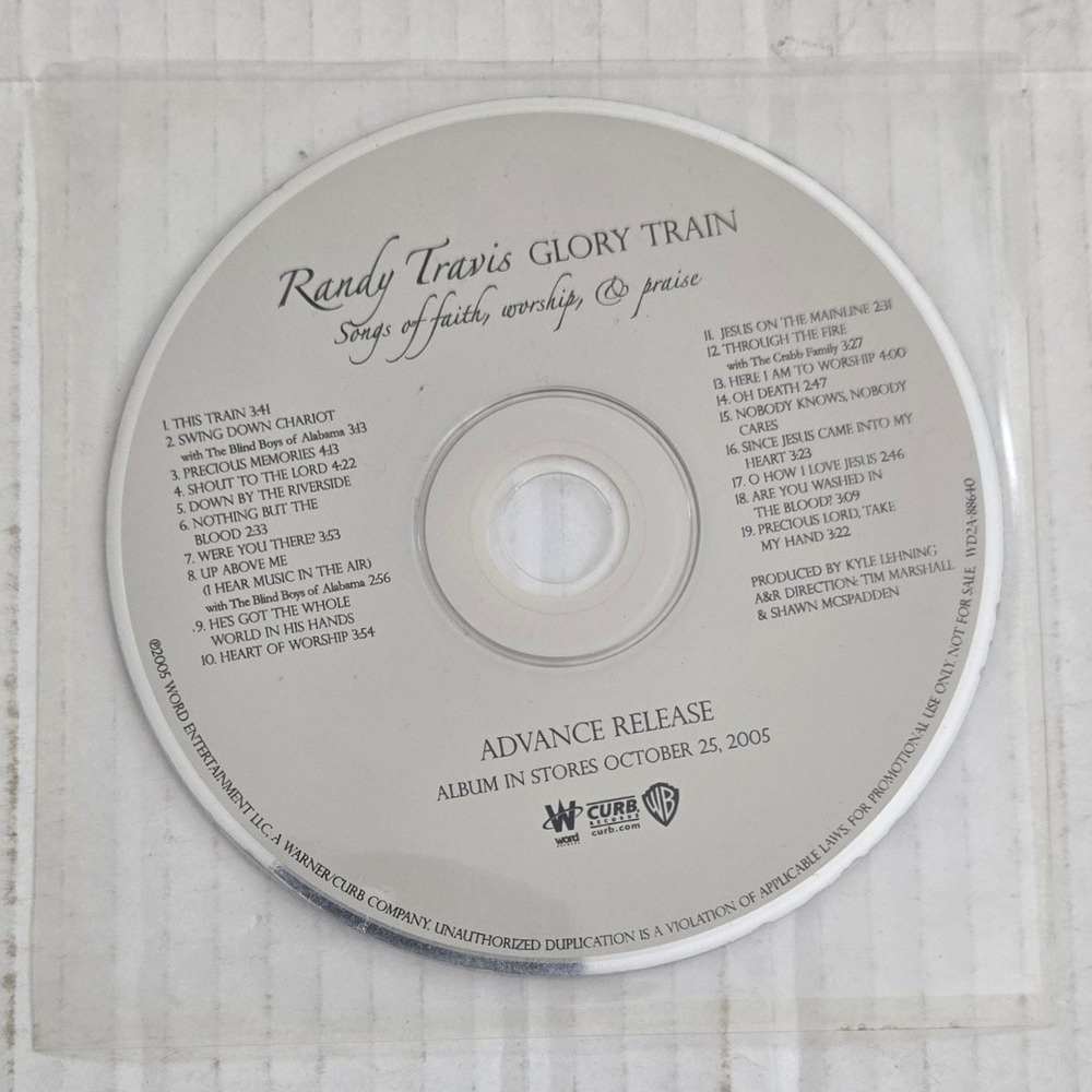 Randy Travis Glory Train CD 2005 Promo Advance Release Country Gospel Worship
